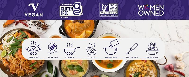 Classic Thai Simmer Sauces – Pack of 5 | Bold & Spicy, Sweet & Sour Flavorful Sauces for Dipping & Cooking - Perfect for Grilled Meat, Vegetables, Noodles & Wraps - Thai Condiments Bundle - 9.8 fl oz Each