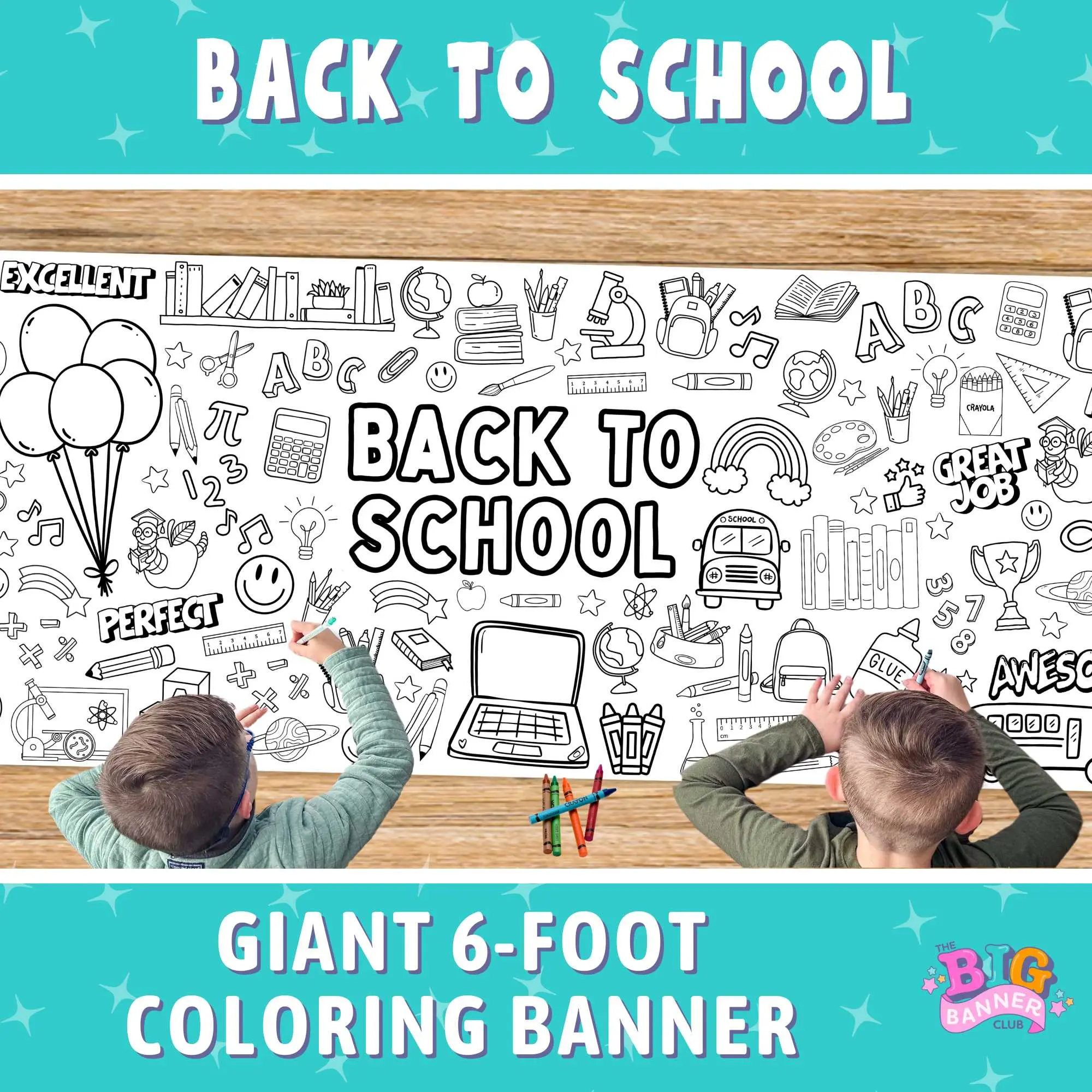 Back to School Kids Party Backdrop Banner, Festive Classroom Excitement Home & Party Supplies