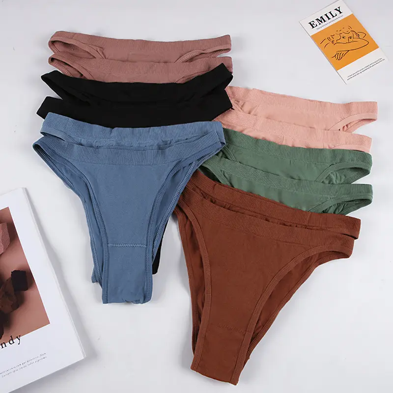 Women's 12-Pack Comfortable Soft Briefs - Feminine Panty-Style Multipack Briefs, Low-Rise High-Cut Breathable Cheeky Bikini Panties