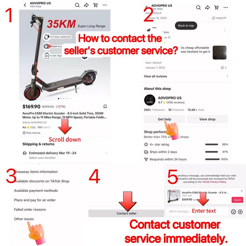 Aovopro  Electric Scooter - 8.5" Solid Tires, 350W Motor Up to 21 Miles of Range and 19 MPH Portable Folding Commuter Scooter with Dual Braking System and App E-Scooter