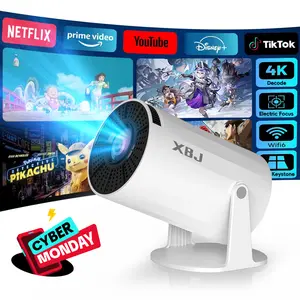 XBJ Mini 4K Decoding Projector with 5G WiFi 6 & BT 5.0 720P Full HD 160 ANSI Lumens Portable Home Theater for Android Audio Bluetooth Game Bigger Watch Better