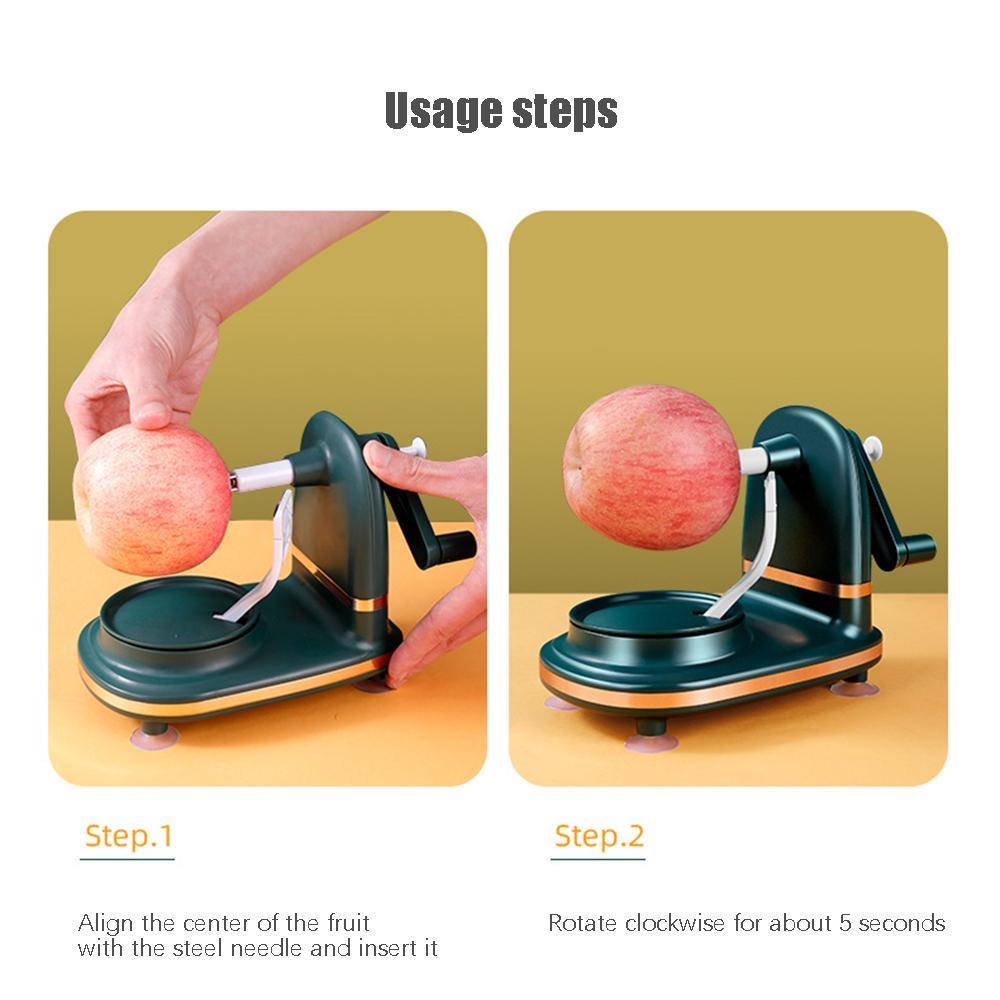 Hand Cranked Apple Peeler Machine, Manual Fruit Peeler Slicer and Rotating Kitchen Peeling Machine for Apples, Potatoes and Pears, Easy Use Kitchen Gadget for Peeling, Coring and Slicing Fruit for Baking, Snacks, Pies and Daily Food Prep