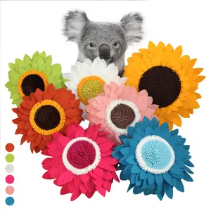 Flower Pillow - Sunflower Decorative Throw Pillows -  handmade,  Round Shaped Accent  - Decor for Home, Living Room, Couch & Bed, Gift Idea