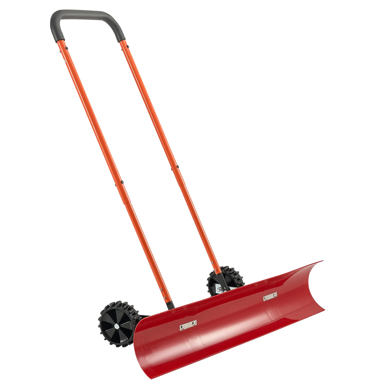 VEVOR Heavy Duty Wheeled Plastic Snow Shovel, 37.8 in Wide 72° Dual-Angle Blade, Bi-Directional Tilt, 90° Adjustable Handle, PC+ABS Wear-Resistant Construction, Portable Yard Tool for Driveway, Sidewalks