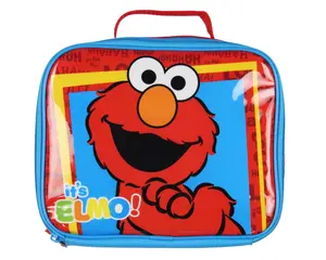 Sesame Street It's Elmo HAHA LOL Tossed Face Print Insulated Lunch Box Bag Tote 10"