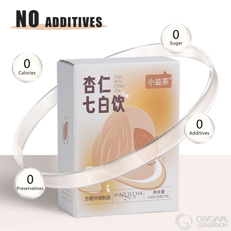 Almond Soy Milk Beauty Tea 140g (7pcs×20g) Caffeine Free With Almond, Instant soybean powder, Semen Coicis, Coconut milk powder, Oligo-maltose, Lotus seed, Gordon Euryale, Yam, Lily Almond Soy Milk Beauty Tea 140g (7pcs×20g) Caffeine Free With Almond, Instant soybean powder, Semen Coicis, Coconut milk powder, Oligo-maltose, Lotus seed, Gordon Euryale, Yam, Lily