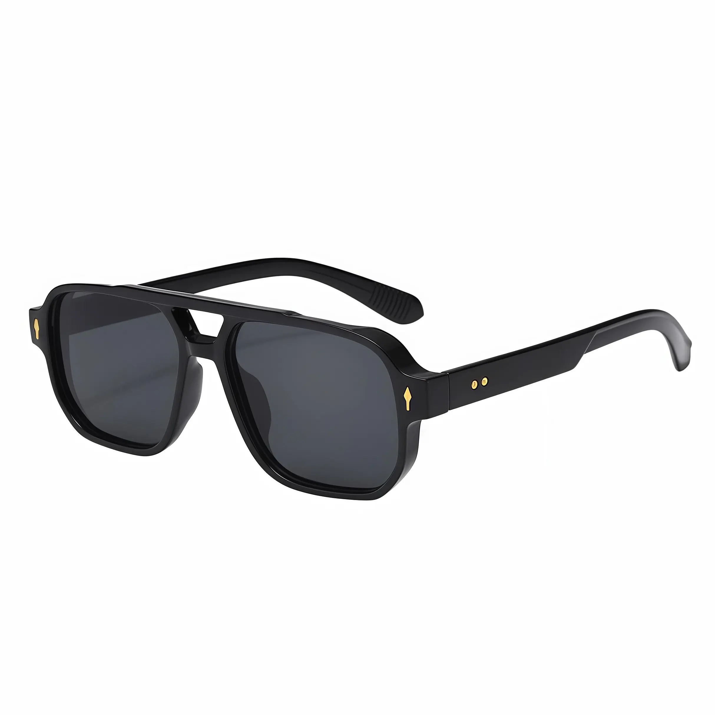 EUNOIALENS Men's Geometric Acetate Aviator Sunglasses for Women, Oversized Square Frame with Gold Rivets & UV400 Protection, Men's Sunglasses, Stylish Accessories, Sun Protective Sunglasses, Classic Square Sunglasses