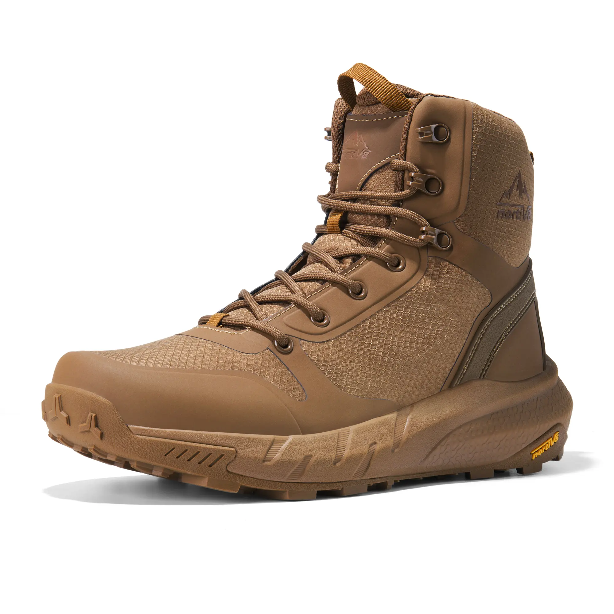 NORTIV 8 [Metrostrike] Men's Military Tactical Boot Lightweight Breathable Boots for Work All Day Side Zipper Motorcycle Combat Hiking Boots 8 Inches Trekking Shoes Rubber Outsole Durability Worker,shoes for back to school,back to school shoes