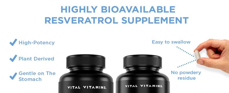 Resveratrol Supplement | Antioxidant, Heart Health, Longevity & Cognitive Support | 60 Capsules