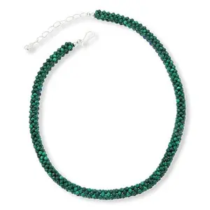 Mine Finds by Jay King Malachite and Lapis Woven Bead 18-1/2" Necklace