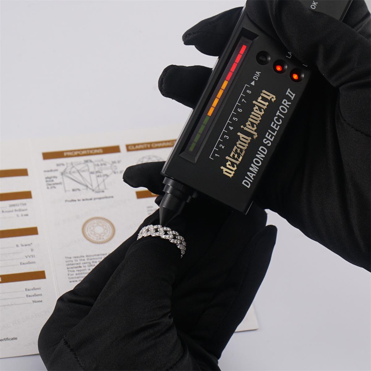 Delzzad 14K Gold-Plated 1.4ct Round Cuban Ring Synthetic Moissanite S925 Unisex Ring Perfect for Any Occasion & Everyday Wear Birthday Anniversary Valentine's Day Christmas Gift for Men Women