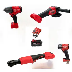 Milwaukee M18 1000N·M/900N·M Brushless Impact Wrench, 125mm Angle Grinder & Ratchet Wrench
