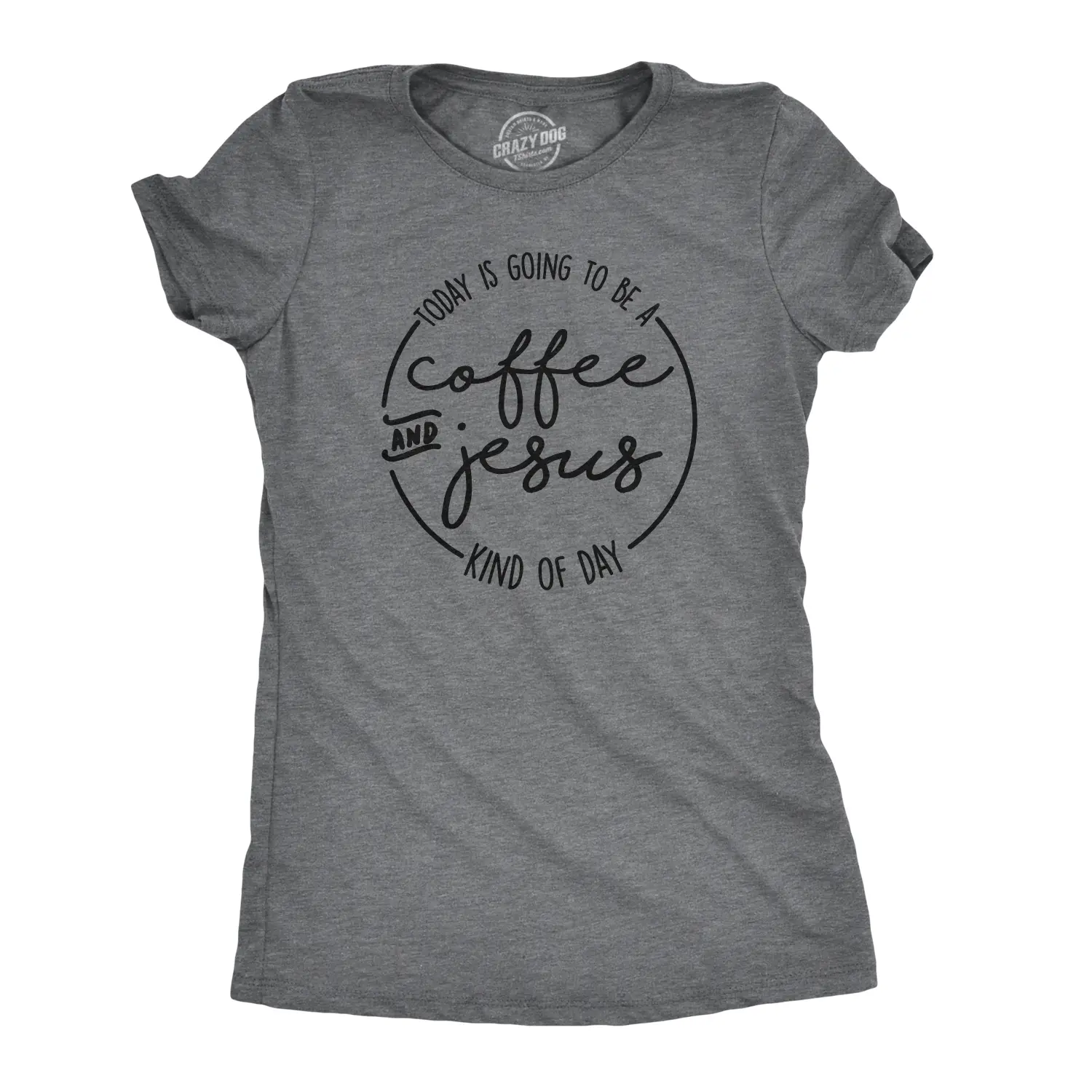Womens Coffee and Jesus T Shirt Cute Religious Easter Christian Faith Morning Funny Womens T Shirts Cute Vintage Fashion Casual Ladies T-Shirt Gift Easter Tops for Women Funny Coffee Top Women's Novelty Tees Dark Grey