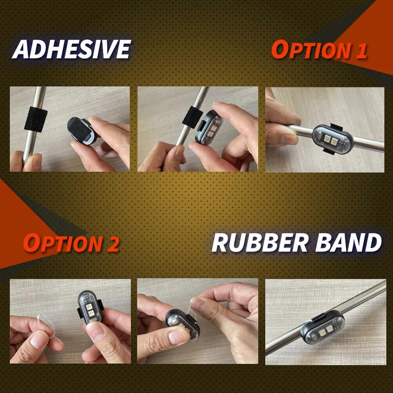 Wireless LED Strobe Lights RGB USB Charge IP65 Waterproof Anti-Collision for Car Motorcycle Drone & RC Aircraft Bike