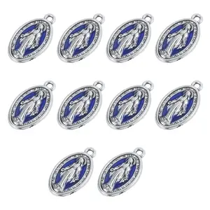 10x/Set Blessed Virgin Mary Charm Pendant Catholic Medal for DIY Jewelry
