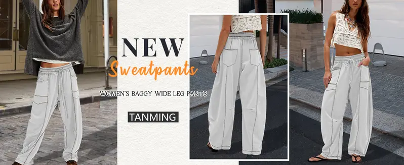 TANMING barrel-leg pants multiple angles and full-length fit