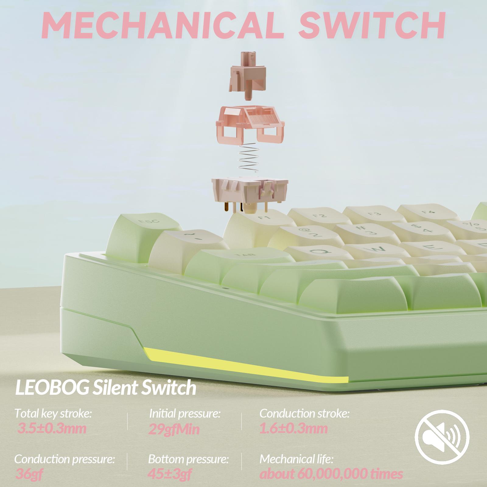 SOLAKAKA KI99 Pro Silent Wireless Mechanical Keyboard Quiet Switch Hot Swappable Silent Keyboard with RGB Backlit Gasket Structure Computer Gaming Keyboards Avocado Green