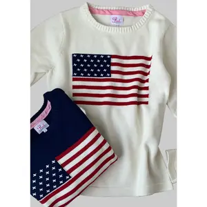 Ralph American Flag Sweater in White