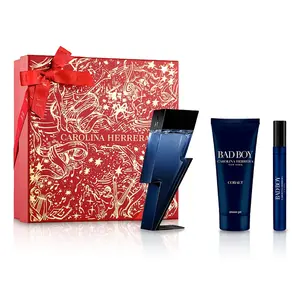 Carolina Herrera Bad Boy Cobalt for Men 3 Piece Set (3.4 Eau de Parfum Spray + 3.4 Shower Gel + 0.34 Eau de Parfum Spray)