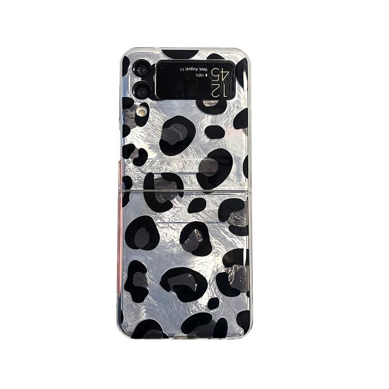ins strawberry floral print leopard print foldable phone case for zflip7/6/ 5/4/3 foldable phone case-HNZD02