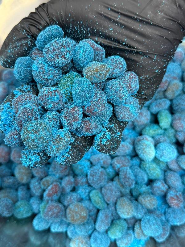 Sour Gushers Viral Candy - Blue Raspberry Gushers Sour Candy - Extreme Gusher bombs