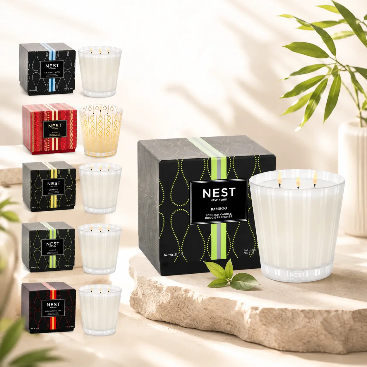 [Free ship] Pack 2 - Nest New York Holiday Scented Candle 21.2oz - 3 Wick Nest Candle Non Toxic & Fresh - Enhance Relaxation, Romance & Fragrance - Glass Scented Candle - Valentine Gift