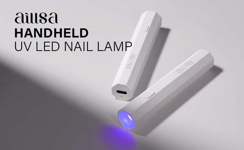 Aillsa Glamhold Solid Nail Glue Set, Handheld UV Lamp for Press On Nails, Clear Nail Tips and gel x nail glue Long-Lasting Strong Adhesion Solid Gel DIY Fall Nail Art Home, UV Light Cured Needed