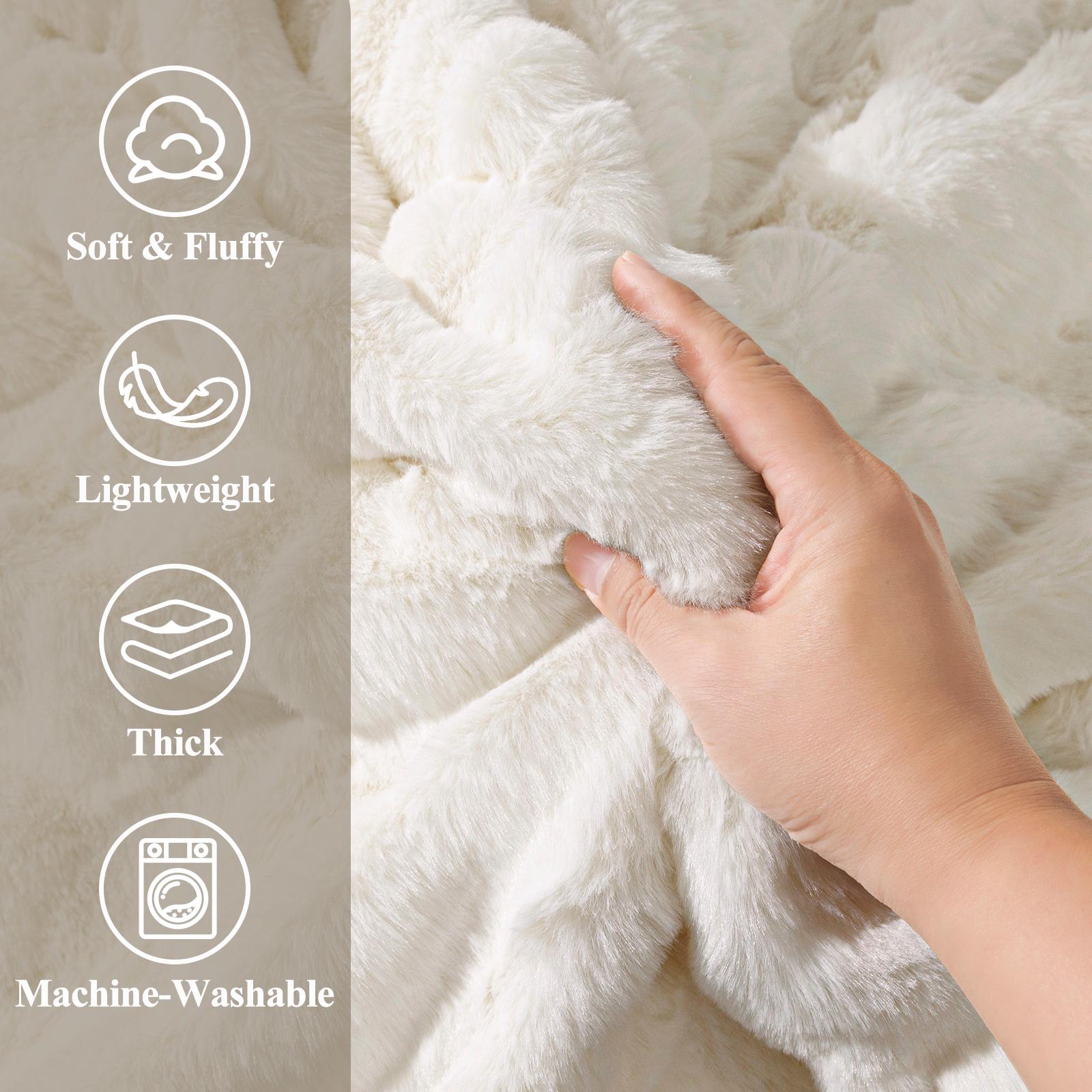 【TikTokShopHolidayHaul】LOKHOM Faux Rabbit Fur Blanket-Pillow not included- Bubble Blanket-Luxury Plush Velvet Throw, Ultra-Soft Fleece, Warm Cozy Winter Blanket for Couch-Elegant, Bed, Sofa, Lightweight, solid color comfy blanket, family gift 【TikTokShopHolidayHaul】LOKHOM Faux Rabbit Fur Blanket-Pillow not included- Bubble Blanket-Luxury Plush Velvet Throw, Ultra-Soft Fleece, Warm Cozy Winter Blanket for Couch-Elegant, Bed, Sofa, Lightweight, solid color comfy blanket, family gift