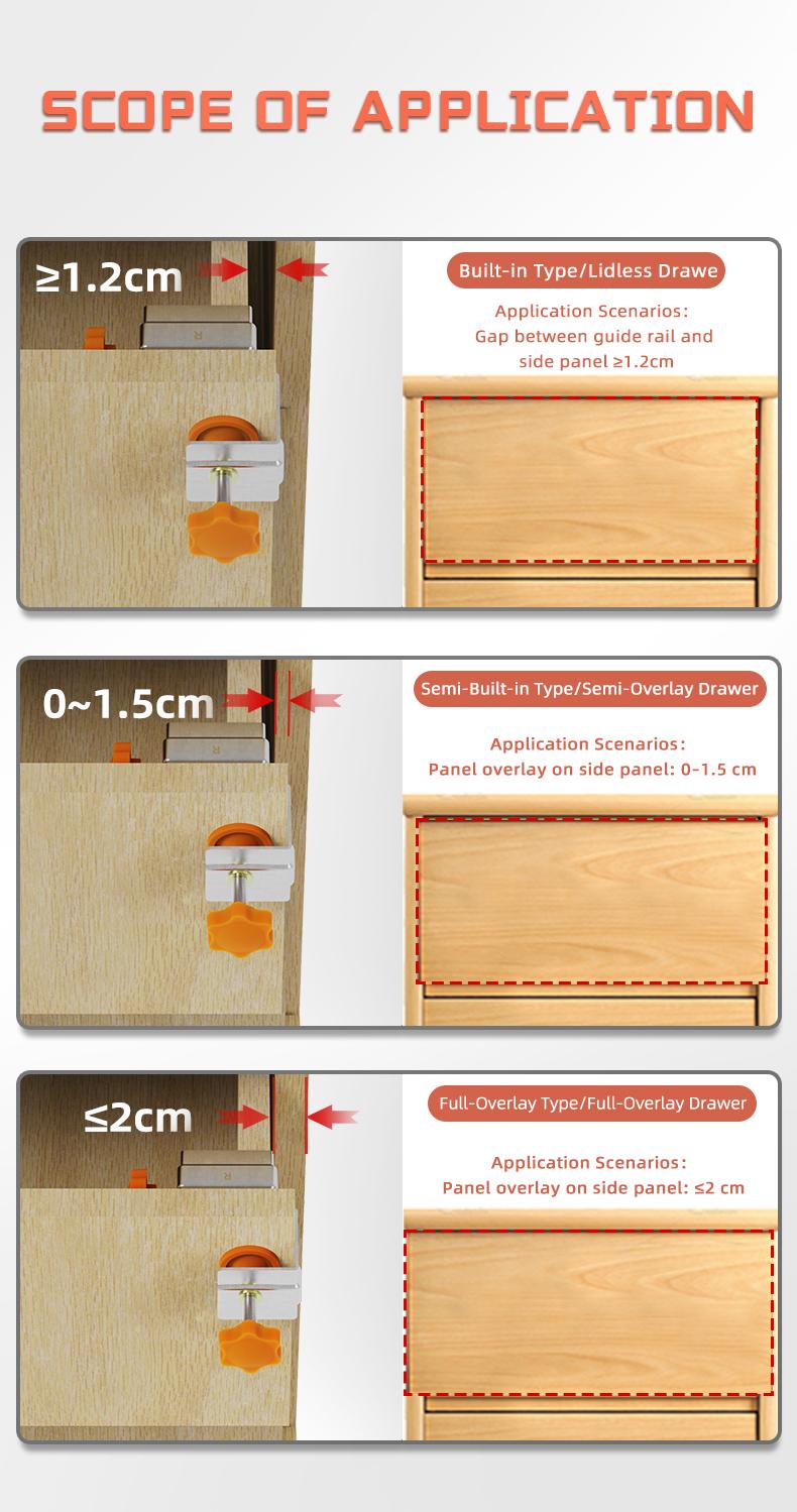 IMBOT Side Mount Drawer Clamp | Universal Drawer Panel & Slide Fixture | Quick-Install Adjustable Clamp | Drawer Panel Tool | Drawer Front Clamps