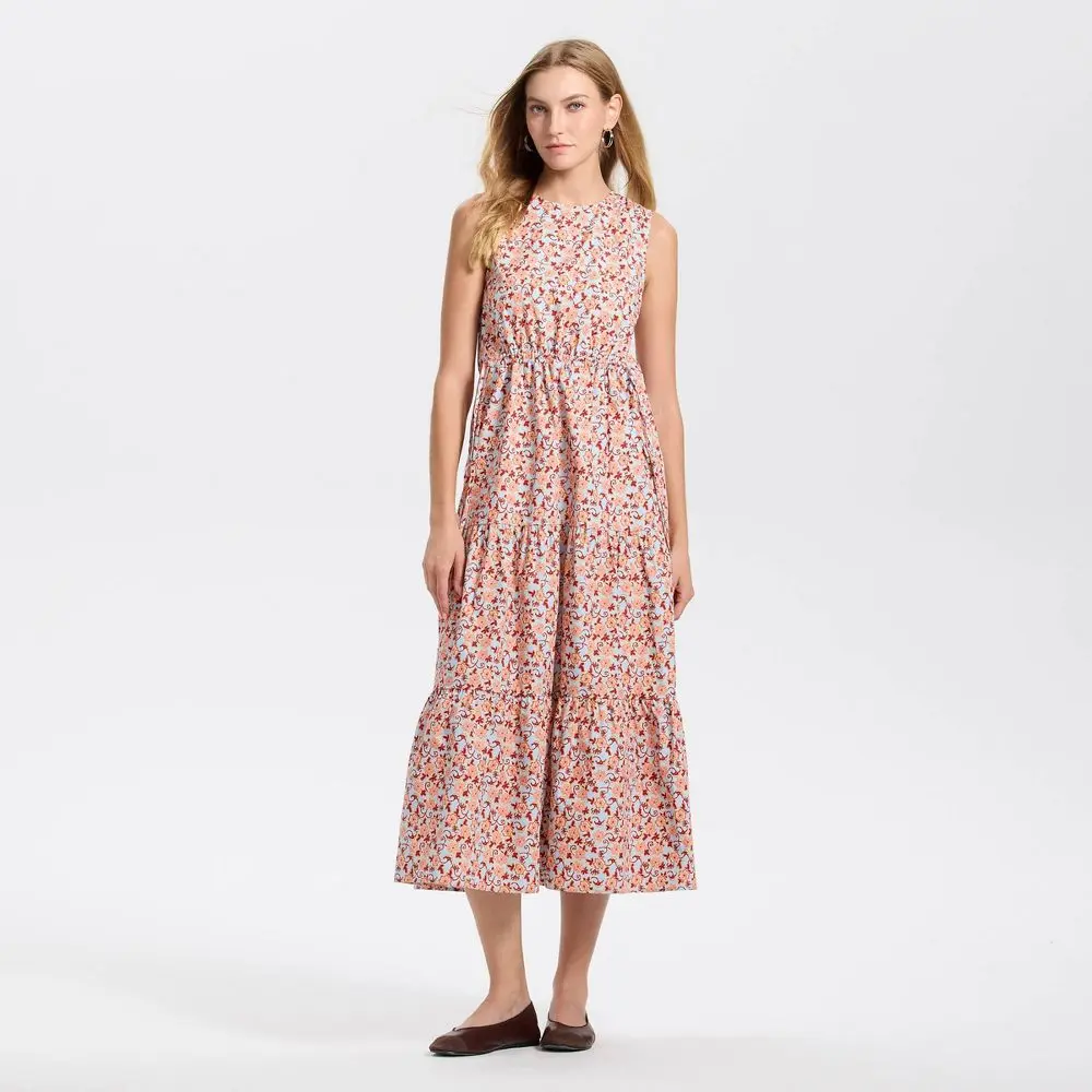 Women's Tiered Maxi A-Line Dress - Universal Thread Blue/Orange Floral XXL - TikTok Shop Women's Tiered Maxi A-Line Dress - Universal Thread Blue/Orange Floral XXL - TikTok Shop