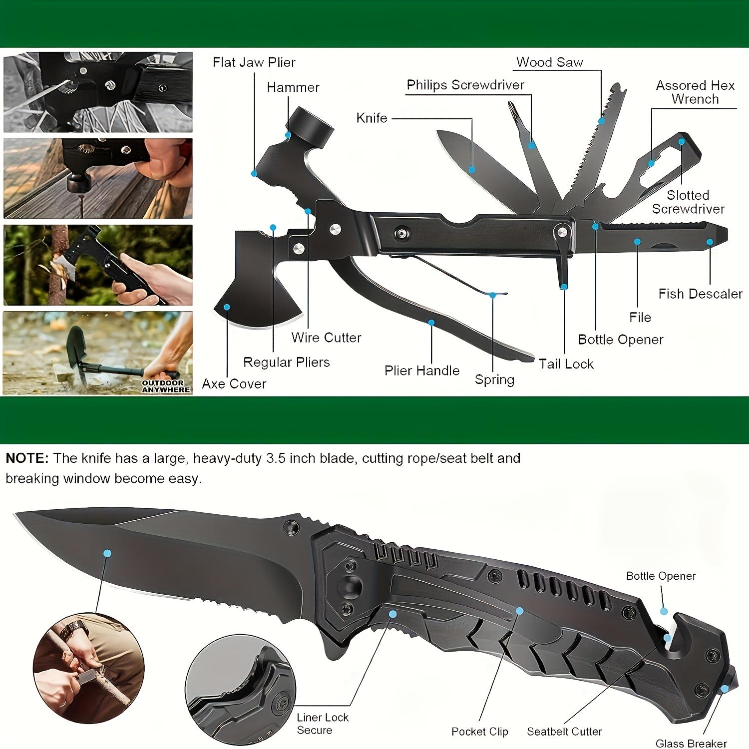 Survival First Aid Kits, Professional Survival Gear Equipment Tools First Aid Supplies kit for SOS Emergency Hiking Hunting Disaster Camping Adventures, Valentine's Gift for bf