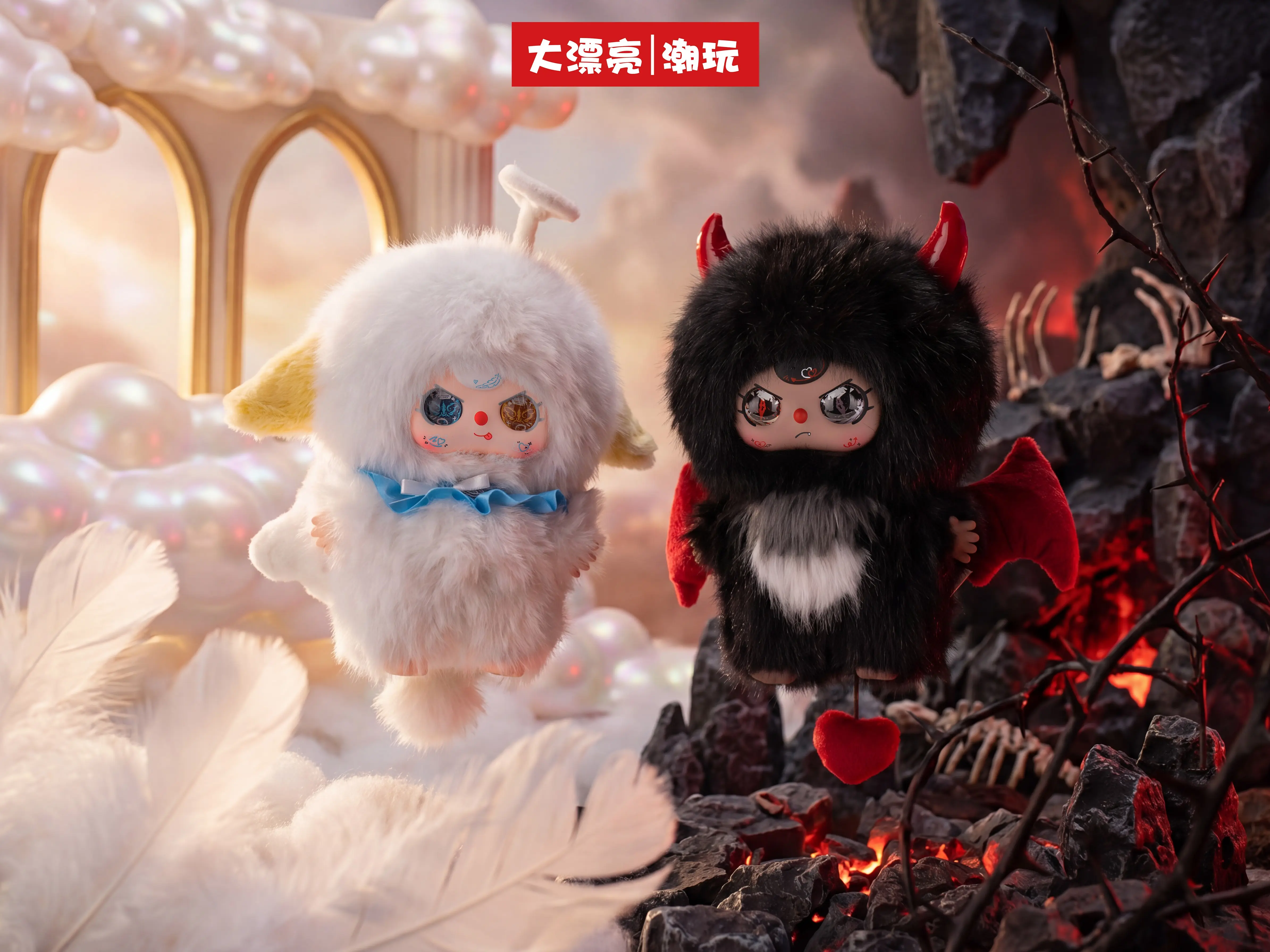KXX—（09）BABYTHREE-Angel Devil 400% Limited plush blind box  Soft Collectibles