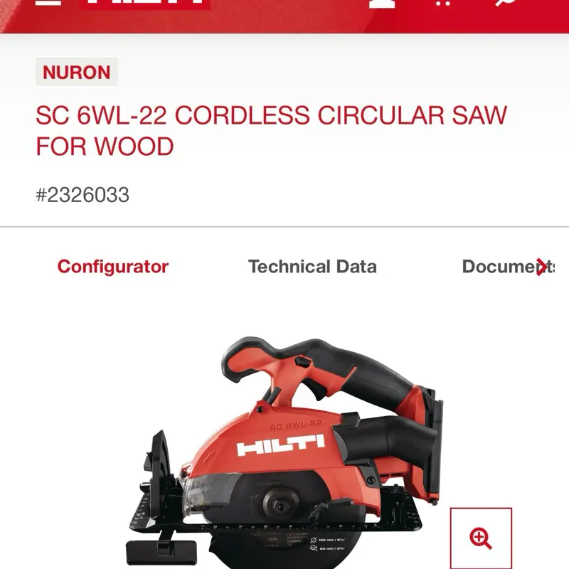SC 6WL-22 6-1/2” cordless circular saw (tool only)