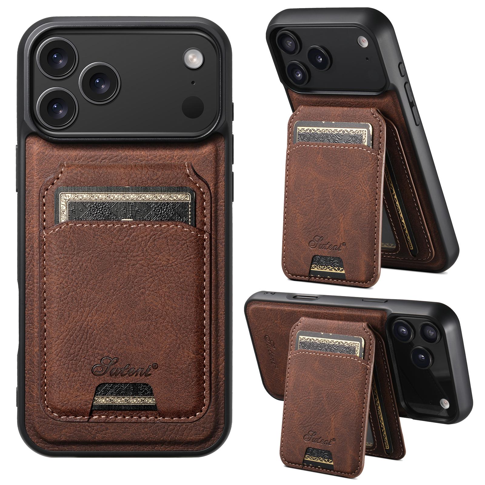 [Free!!ship] Detachable Magnetic 2 In 1 Card Holder Case for iPhone17 Pro Max 16 Plus 15 14 13 Vintage Leather Kickstand Shockproof Phone Cover