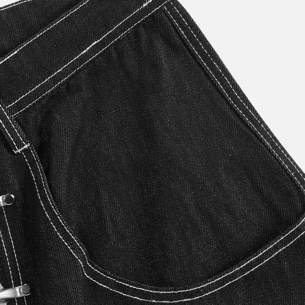 Aelfric Eden Vintage Metal Button Raw Barrel Jeans Mid-low Rise Baggy Jeans Unisex  Big Pocket Barrel Pants Loose Oversized Baggy Wide Leg Jean Casual Hip Hop Y2K Denim Pant Streetwear