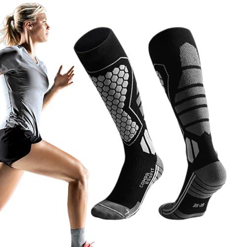 Unisex Thermal Ski Socks Warm Long Tube Snow Socks for Men & Women Moisture-Wicking Cushioned Sole Anti-Slip Winter Outdoor Sports Socks