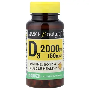 Mason Natural Vitamin D3, 50 mcg (2,000 IU), 120 Softgels