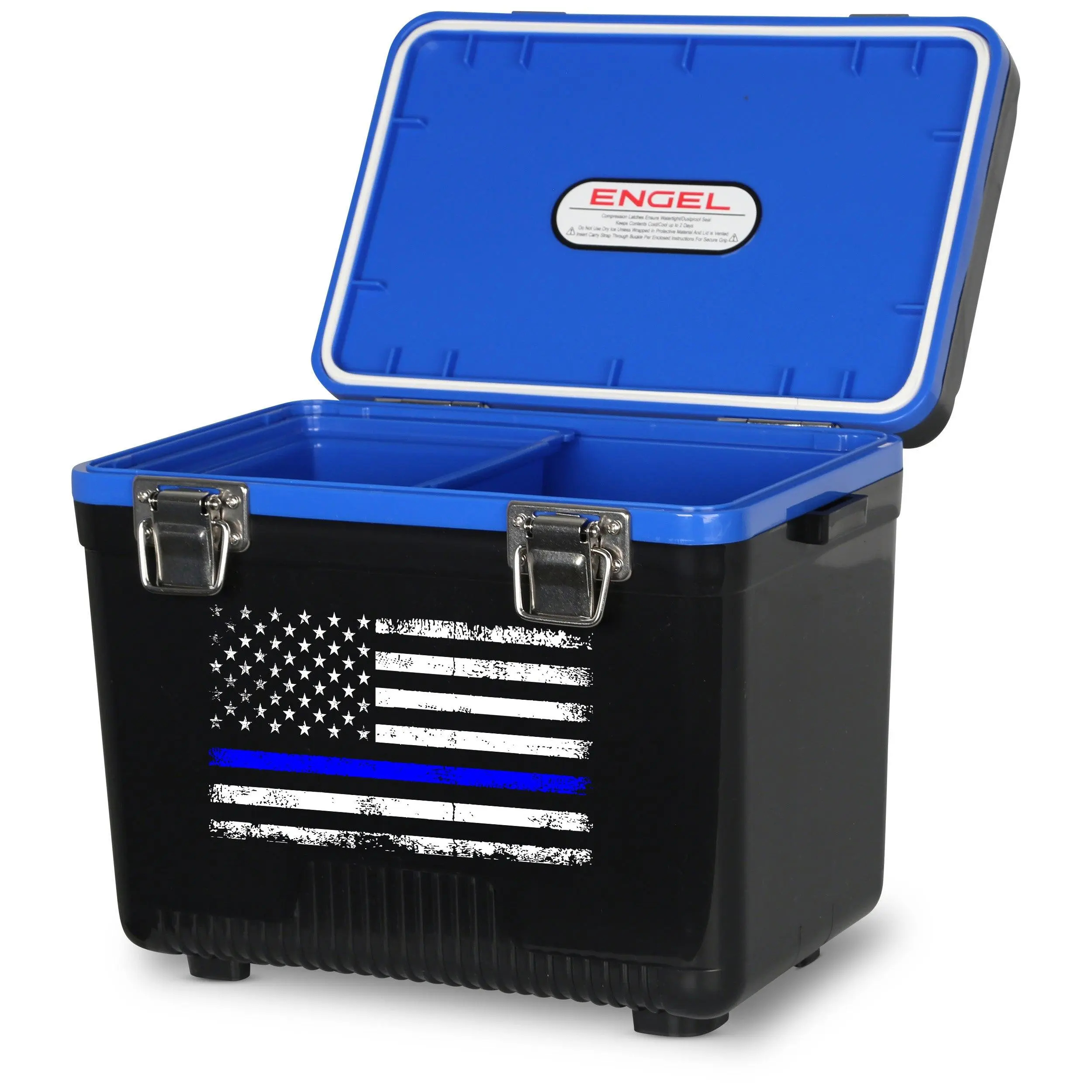 ENGEL COOLERS 7.5 Qt Thin Blue Line Insulated Lunch Box-Drybox Cooler, Insulated Lunch Boxes, Stubby Cooler