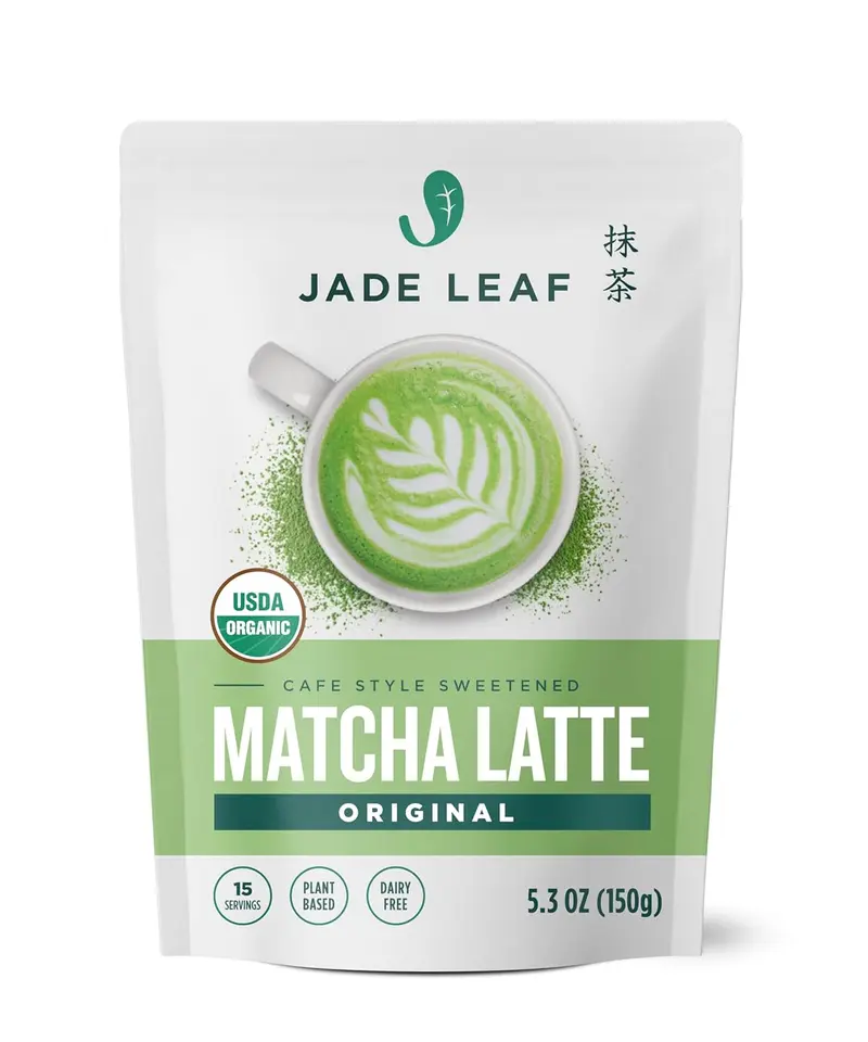 Jade Leaf Matcha Organic Matcha Latte Mix - Lightly Sweet Japanese Matcha Green Tea Powder with Organic Can Sugar for Café Style Blend, 5.3 Ounce / 150g (Pack of 1)