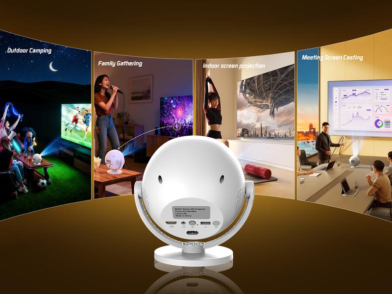 [US warehouse] XBJ 4K Projector 600 ANSI Portable, 2.4/5G WiFi6 Built-in Speaker, HD 1080P Home Cinema & Outdoor, 360° Multifunctional LED with 4K Decoding, Auto Focus, Ideal Holiday Gift Christmas New Year Gift Audio projector for bedroom projector 4k