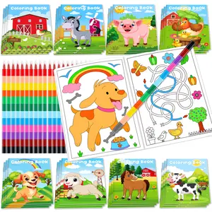 Farm Animals Coloring Activity Books 24 Pack - Kids Ages 5-12 Educational Puzzles & TrendingGift, Party Favors & Classroom Supplies