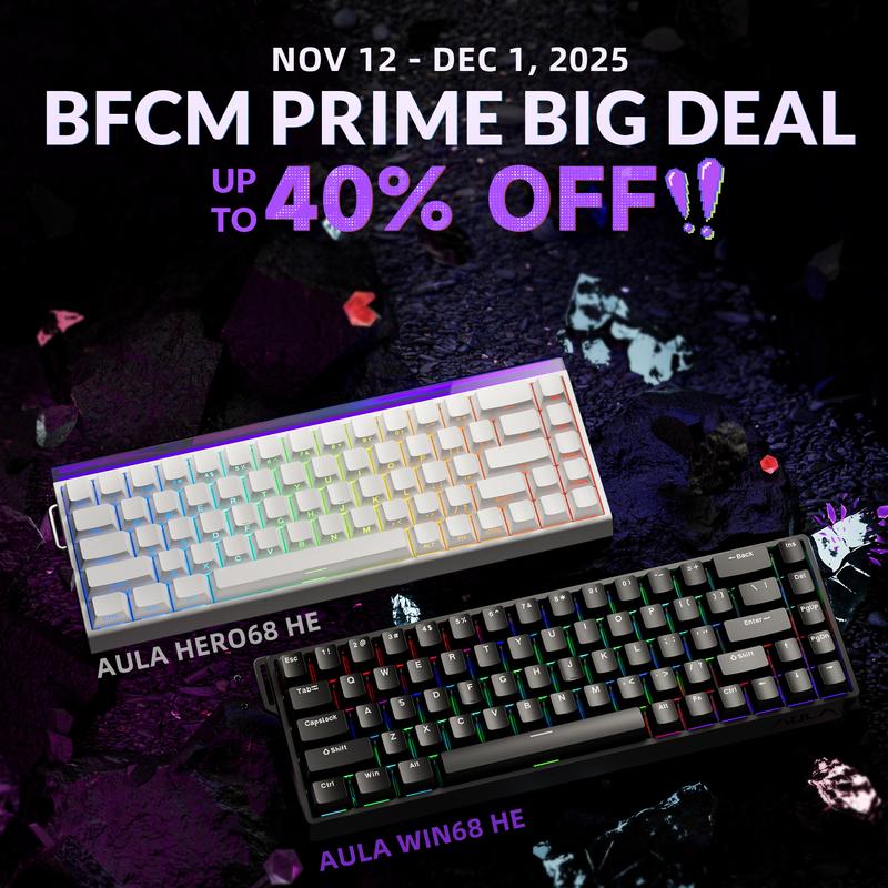 [New]Aula Hero 68 Wired Magnetic Switch Gaming Keyboard, 65% layout,RT 0.01, Extreme Response, RGB Backlit,Wired Connection, Web Driver, 8K Returns,E-Sport Gaming Accessories PC Accessories  keyboards for gaming