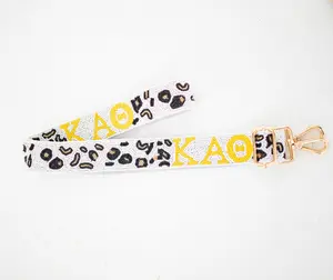 Kappa Alpha Theta Gameday Purse Strap - Gold Hardware - KAO - Leopard Yellow