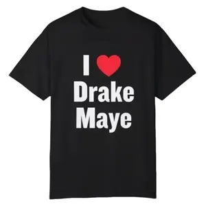 I Love Drake Maye 100% Cotton T-Shirt – Retro Heart Graphic Tee, Trendy Apparel for Football Fans & Sports Enthusiasts