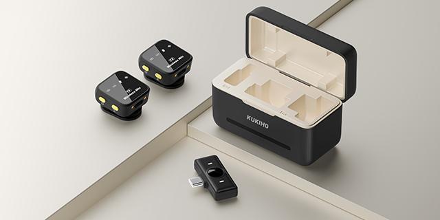 Jumpstart Sale KUKIHO Wireless Lavalier Microphone with Charging Case – 164ft Range, 72H Battery – for iPhone, Android, iPad, Laptop – Clip-on Mic for Video, Interview, Vlog