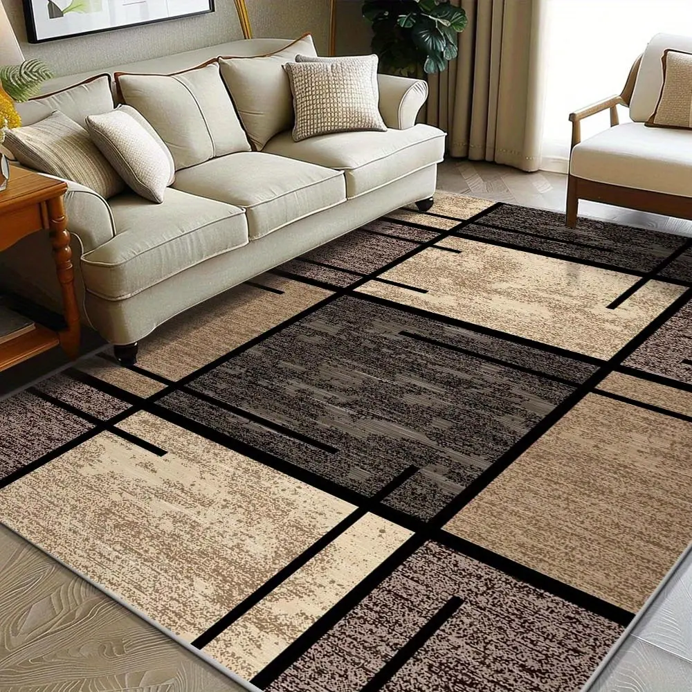 Luxurious Area Premium Machine Washable Fade-Resistant Polyester for Living Room Bedroom Office & Outdoor Decor Rectangular Lightweight and Easy to Clean & Geometric Pattern Bedroom Geometric Pattern Machine Washable, Geometric Pattern Rug, Rugs For Livin