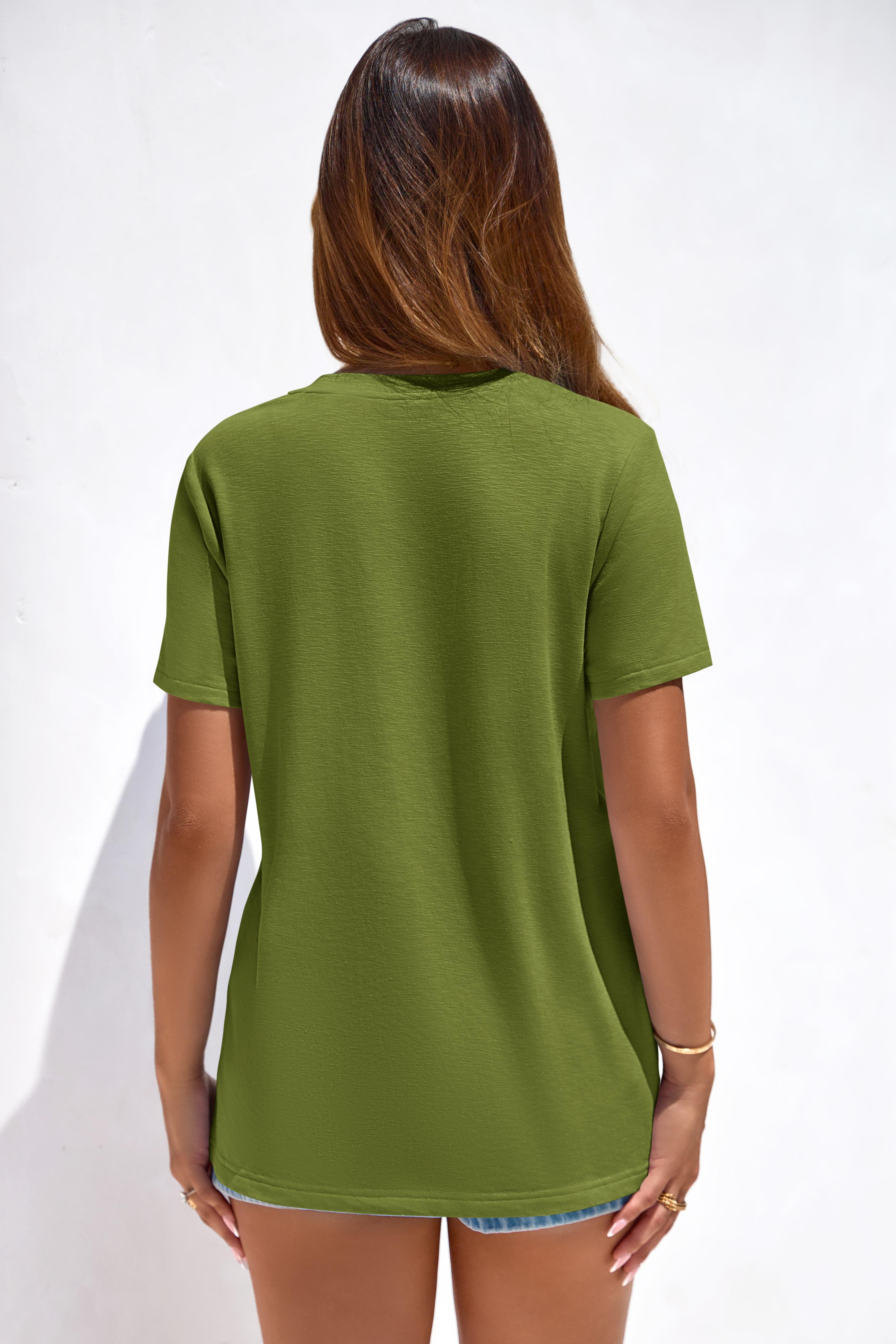 PrettyGarden Oversized Tshirts Shirts for Women Summer Tops Casual Short Sleeve V Neck Loose Basic Tees Spring Clothes