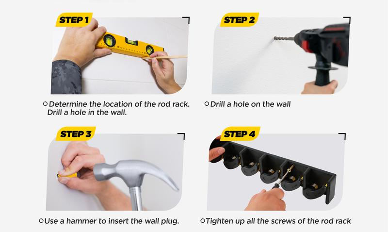 Beyond Fishing GripLock Vertical Fishing Rod Rack – Wall-Mounted Fishing Rod Holder for Garage – Stores Up to 9 Rods or Combos –Space-Saving Durable Fishing Rod Holders for Serious Anglers