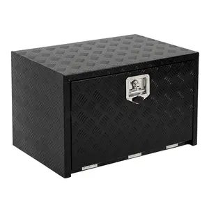 Garvee Durable Aluminum Diamond Plate Toolbox for Truck, RV, Trailer - Secure Large Capacity Storage - Lockable with Keys - Side or Under Chassis Mount - Dimensions 61x46x46 cm