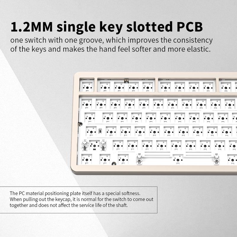 FURYCUBE F75 75% Aluminum Keyboard 82 Keys Gasket Wireless Gaming Keyboard Wired / Bluetooth / 2.4G 3 Modes Mechanical Keyboard Customized Five Layer Silencer PBT Keycaps RGB 3 / 5 Pin Hot Swappable Anodizing Process